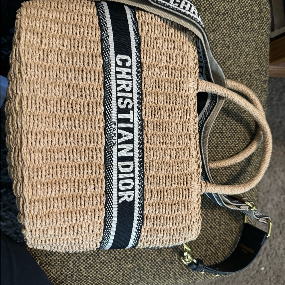 Mint condition Christian Dior wicker bag.